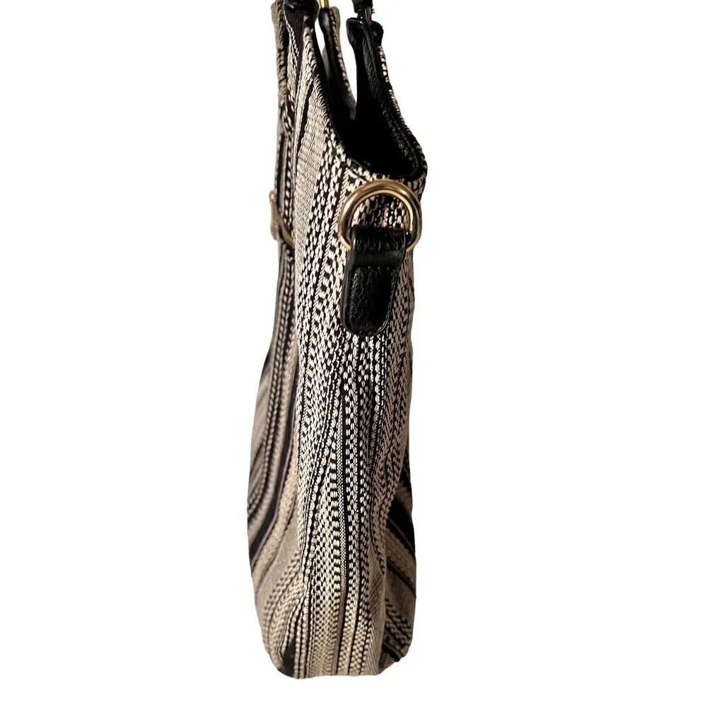 Sole Society Nordstrom Womens Black & White Handbag Tote Boho Purse